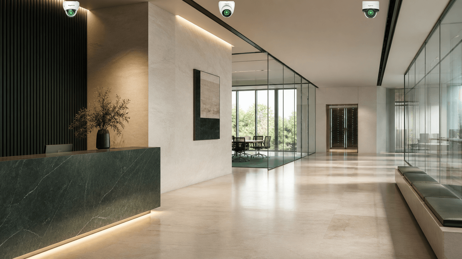 Modern office lobby and corridor