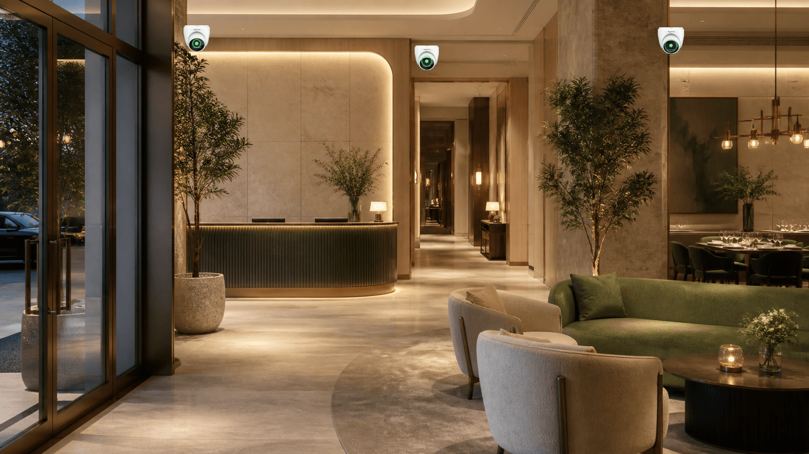 Premium hospitality lobby and guest entrance